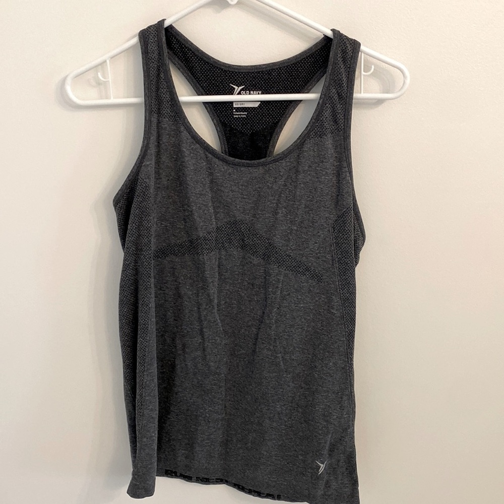 Old Navy Active Go-Dry Fitted Gray Racerback Tank